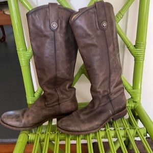 FRYE 7.5 B women's tall brown leather boot
